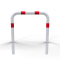 Guard hoop |  76 x 2,6 mm | without cross bar | for casting in concrete | total width: 1000 mm | total height: 1000 mm | hot-dip galvanized and white coatedwith red reflecting stripes